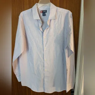 Photo of Chaps Light Purple Striped Long Sleeve Dress Shirt XL 18 20 NWT