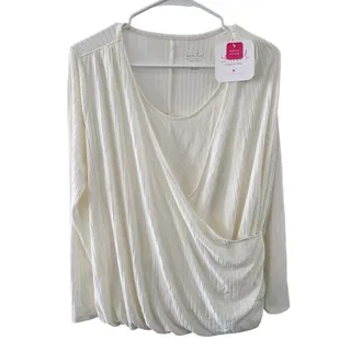 Photo of Isabel Maternity Cream Wrap Style Nursing Shirt - Small