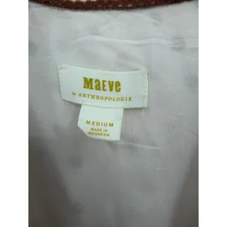 Photo of Maeve Anthropologie Cream Rust Polka Dot Ruffle Wrap Mini Dress Belt Medium Boho