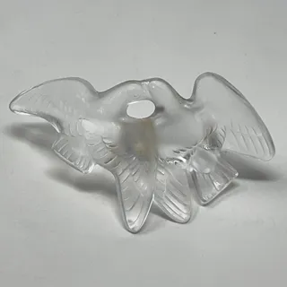 Photo of Vintage Nina Ricci L'Air du Temps Lalique Crystal Perfume Bottle 1 Oz Two Doves