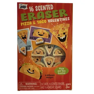 Photo of Mello Smello 16 Pizza & Taco Valentines Scented Erasers Home School Teacher 3 