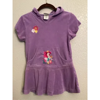 Photo of Vintage Disney Store Ariel Little Mermaid Hooded Terry Swim Cover-Up Dress M