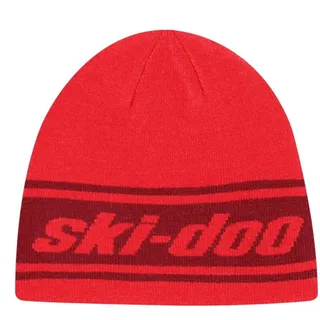 Photo of New Ski-Doo Adult One Size Red Orange Reversible Warm Snowmobile Beanie Hat