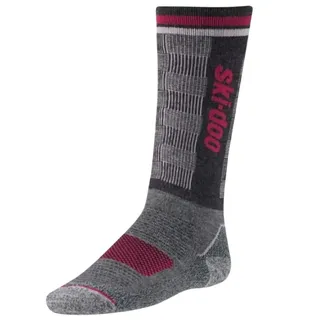 Photo of New Ski-Doo Girls S/M Shoe Size 9.5 - 12.5 Pink Gray Wool Blend Thermal Socks