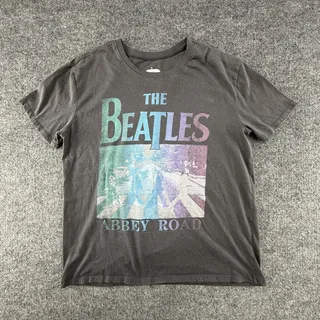 Photo of The Beatles Abbey Road Shirt Youth Large 12-14 Gray Graphic Tee Band Music