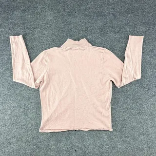 Photo of Pendleton Sweater Womens Medium Pink Silk Blend Mock Neck Pullover Knit Top