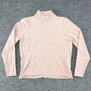 Photo of Pendleton Sweater Womens Medium Pink Silk Blend Mock Neck Pullover Knit Top