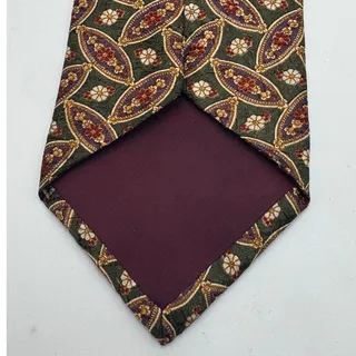 Photo of Vintage Abercrombie Fitch Silk Tie Mens Paisley Green Burgundy Made USA