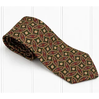 Photo of Vintage Abercrombie Fitch Silk Tie Mens Paisley Green Burgundy Made USA
