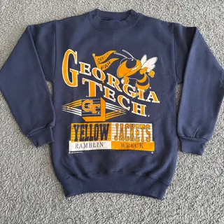 Photo of Vintage 92 Logo Motion Georgia Tech Yellow Jackets Women XXS/XS Navy Sweatshirt