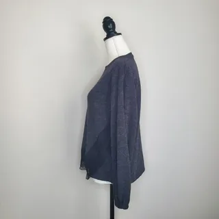Photo of Zara Gray Lace Trim Split Hem Sweater Medium