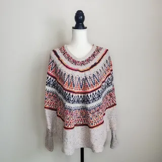Photo of Cliche Multicolor Poncho Sweater Small