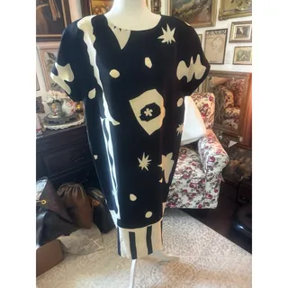 Photo of Jones New York Vintage Black and Cream Sheath Dress. A Great Sharp Look. Sz 12