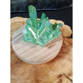 Photo of Rainbow Aqua Aura Quartz Crystal Cluster — 0.76 lbs, Titanium Coated