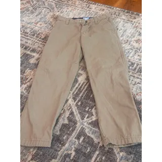 Photo of JK Boys Khaki Chino Pants Youth Size 7S Straight Leg School Uniform Casual Pants