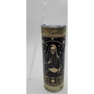 Photo of Death Tarot Card Grim Reaper Moth Gothic 20 oz Tumbler With Lid & Straw New