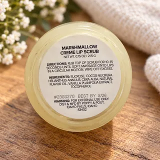 Photo of Poppy & Pout Marshmallow Crème FLUFF Exfoliating Lip Scrub 0.75 oz / 21.5g