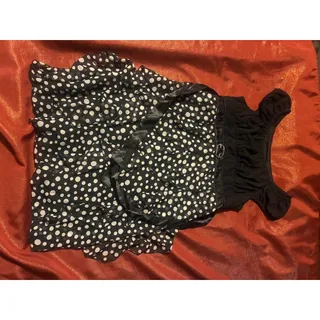 Photo of Disorderly Kids Dress Girls 16 Black White Polka Dot Party Skater Belted Satin