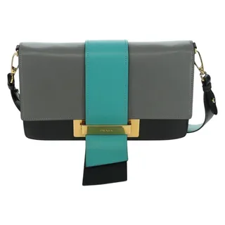 Photo of Prada Leather Shoulder Bag Gray