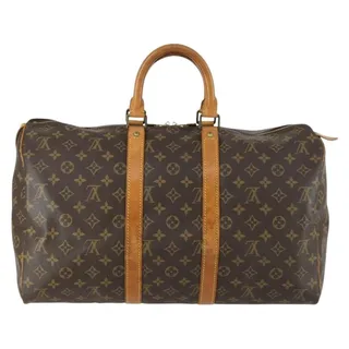 Photo of Louis Vuitton Monogram Keepall 45 Travel Bag Brown