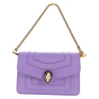 Photo of Bvlgari Serpenti Bag Charm Leather Purple