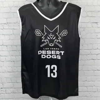 Photo of Las Vegas Desert Dogs Steve Nash Jersey L Large Lacrosse NLL Black Sleeveless