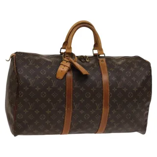 Photo of Louis Vuitton Monogram Keepall 50 Travel Bag Brown