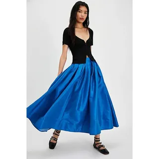 Photo of New Free People Emilia Full Skirt $98 X-SMALL Lake Victoria BLUE High-Rise