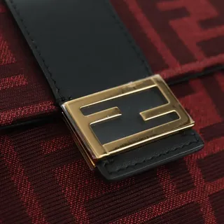 Photo of Fendi Zucca Baguette Slim Shoulder Bag Red