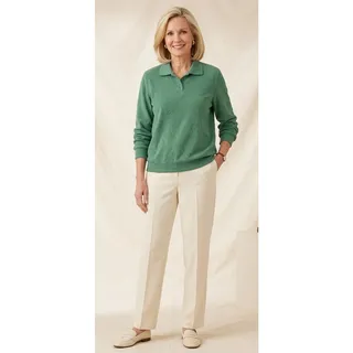 Photo of Alfred Dunner emerald floral jacquard long-sleeve polo top