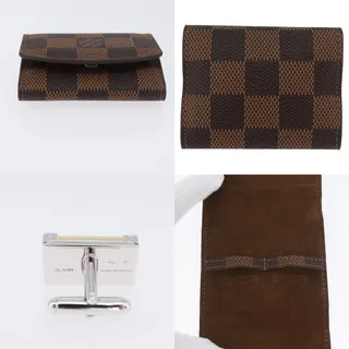Photo of Louis Vuitton Damier Ebene Bouton De Manchette Senior Tulle Brown Cuffs