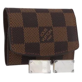 Photo of Louis Vuitton Damier Ebene Bouton De Manchette Senior Tulle Brown Cuffs
