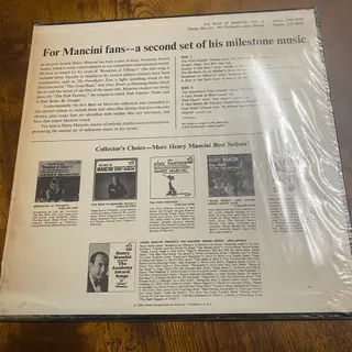 Photo of 1966 The Best of Mancini Volume 2 LSP-3557 RCA Victor Vinyl LP