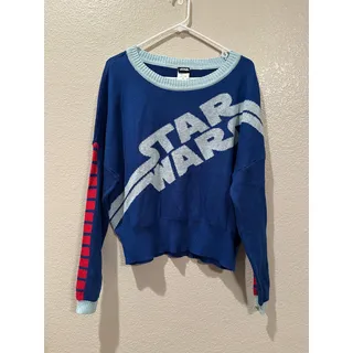 Photo of NWOT Disney Star Wars Vintage Retro R2D2 Style Knit Blue Sweater Sz XL