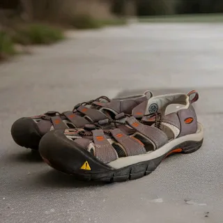 Photo of KEEN Newport H2 Mens Size 12 Grey Orange Waterproof Sport Sandals Hiking Shoes