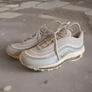 Photo of Nike Air Max 97 SE Camo Light Blue Grey Womens Size 8.5 Running Shoes DJ5434-400