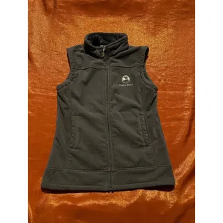 Photo of Straight Down Vest Womens S Black Fleece Full Zip Pebble Beach Embroidered