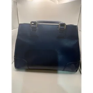 Photo of Tory Burch Robinson Double-Zip Tote | Navy Blue Saffiano Leather | Medium