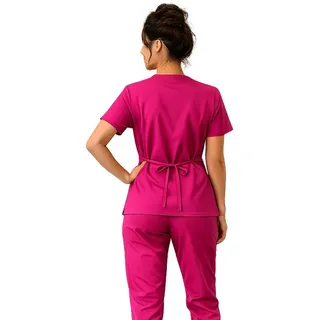 Photo of New York Laundry Medics Burgandy Shorts Sleeve Scrub Top, S