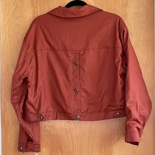 Photo of Oat New York Crop Button Jacket Russet Color Size Medium