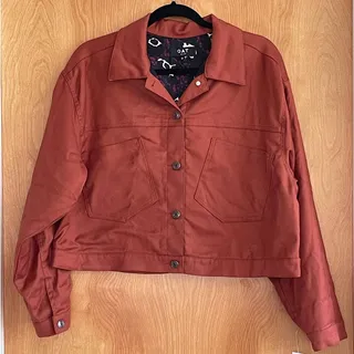 Photo of Oat New York Crop Button Jacket Russet Color Size Medium