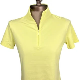 Photo of New IBKUL 1/4 Zip Top Women XS Yellow Short Sleeve Golf Stretch Pickleball UPF50