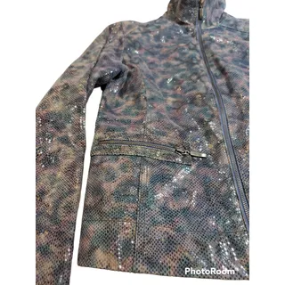 Photo of Chico's | Iridescent "Snake Skin" Leather Jacket | Size 0.5 (Small, 6)