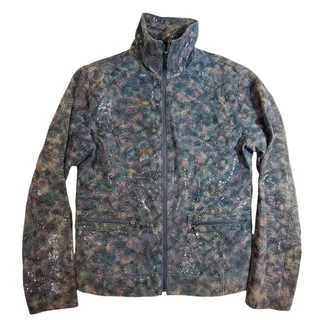 Photo of Chico's | Iridescent "Snake Skin" Leather Jacket | Size 0.5 (Small, 6)