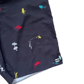 Photo of Billabong Dr Suess Board Shorts Men's 38 Black Swim Trunks Inseam 9" FISH