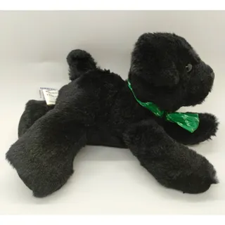 Photo of Aurora Marmaduke Black Dog Plush Stuffed Animal Green Bow Small 2019