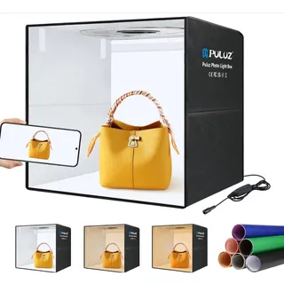 Photo of PULUZ 20x20" Photo Studio Light Box 200 LED Photography Tent Backdrop Kit