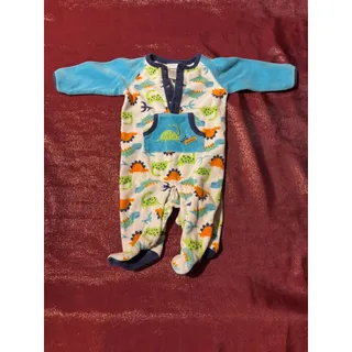 Photo of Absorba One-Piece Baby Footed Sleeper Unisex 0-3M Dinosaur Snap Closure Blue