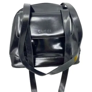 Photo of GUCCI Vintage Black Smooth Leather Shoulder Bag