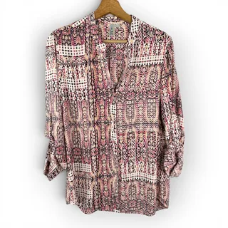 Photo of KUT from the Kloth Geometric Print Button-Down Shirt Womens Medium